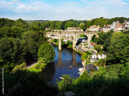 Railway Viaduct over the River Nidd at Knaresborough, Knaresborough, Yorkshire, England photo