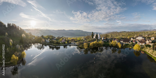 Landscape with reflections near Nucsoara, Arges County, Muntenia, Romania