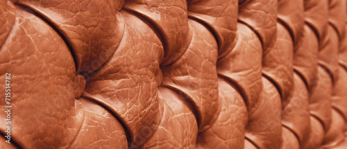 Bilde på lerret Background and texture of a brown leather sofa with background blur
