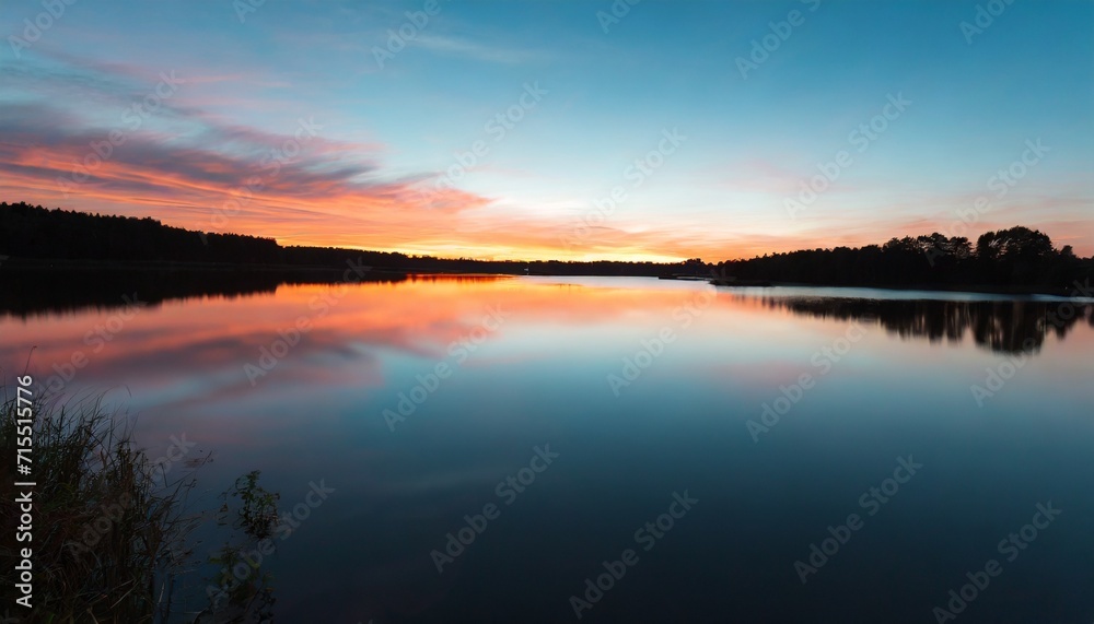 nice sunset on lake