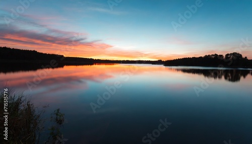 nice sunset on lake