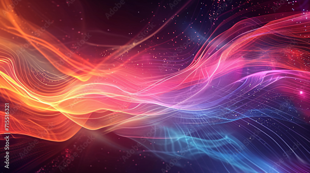 Digital abstract background with flowing lines and bright gradients. Digital abstract background with flowing lines and bright gradients.