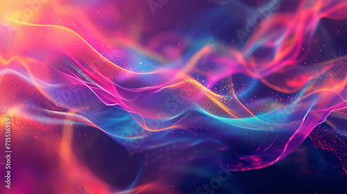 Digital abstract background with flowing lines and bright gradients.