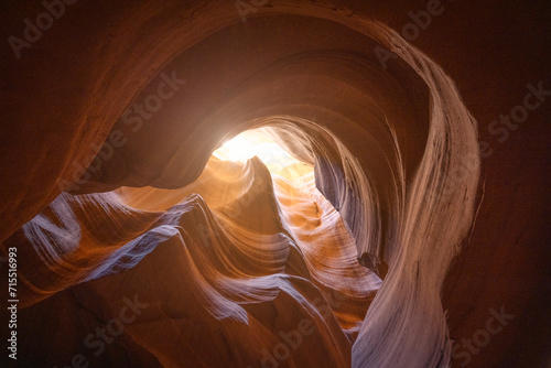 The Upper Antelope Canyon on a sunny summer day, Page, Arizona photo