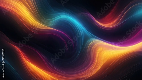 Big Neon Wave Background, generative, AI