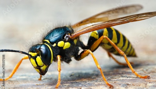 premium isolated wasp with natural wing transparency