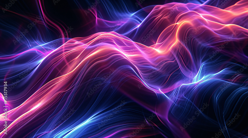 Digital abstract background with flowing lines and bright gradients.