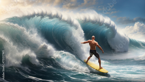 man surfing the wave