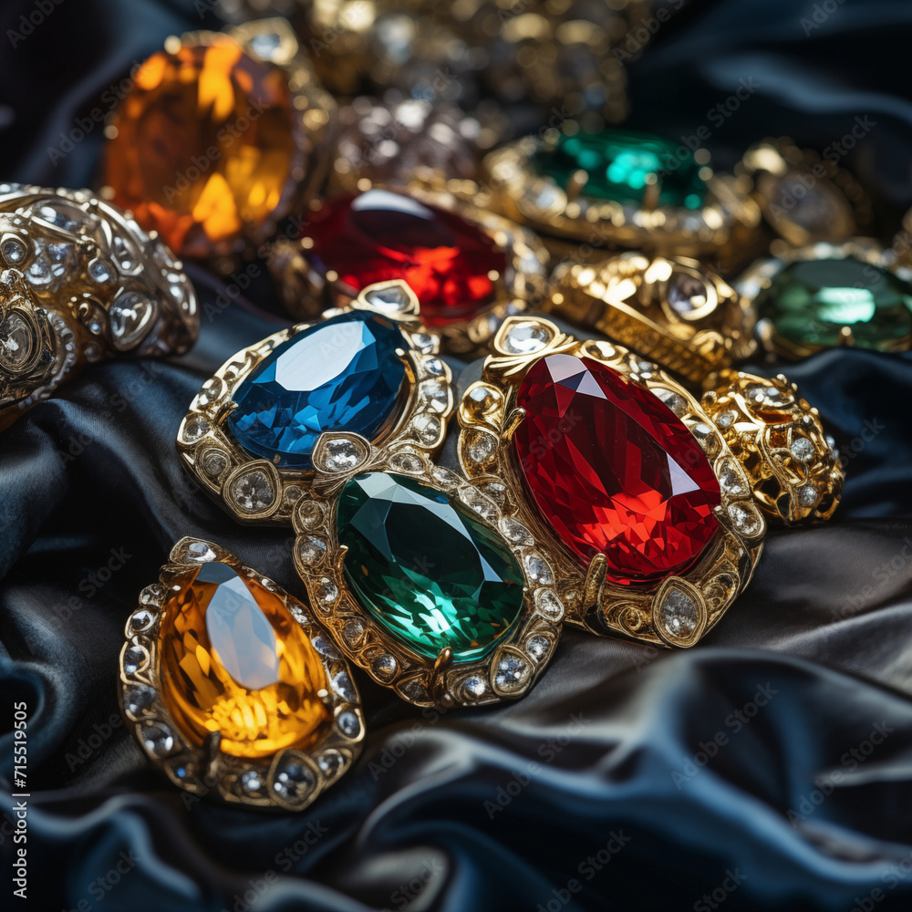 jewelry necklace and gems