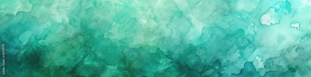 Background with watercolor texture of turquoise shade - obrazy, fototapety, plakaty 