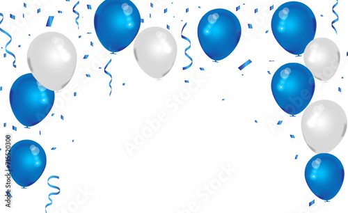 Wallpaper Mural  Happy birthday to you text with balloon and confetti for birthday celebration greeting card design. Vector illustration Torontodigital.ca