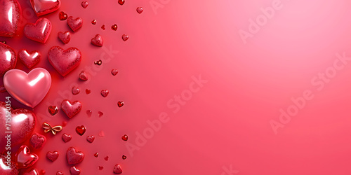 Valentines day design composition on a solid color background