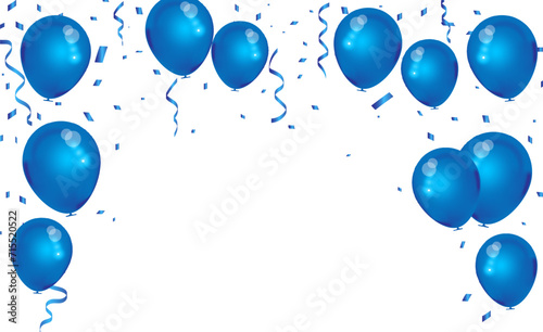 Wallpaper Mural  Happy birthday to you text with balloon and confetti for birthday celebration greeting card design. Vector illustration Torontodigital.ca