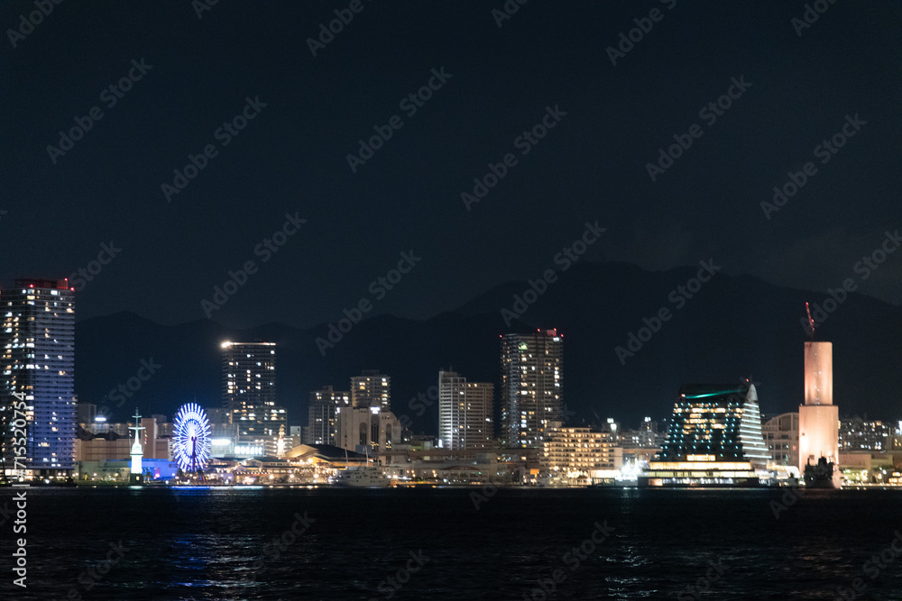 Obraz premium city harbor at night