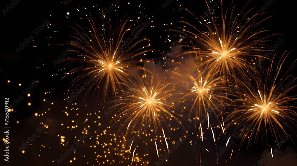 Obraz premium Beautiful creative holiday background with fireworks and sparkles