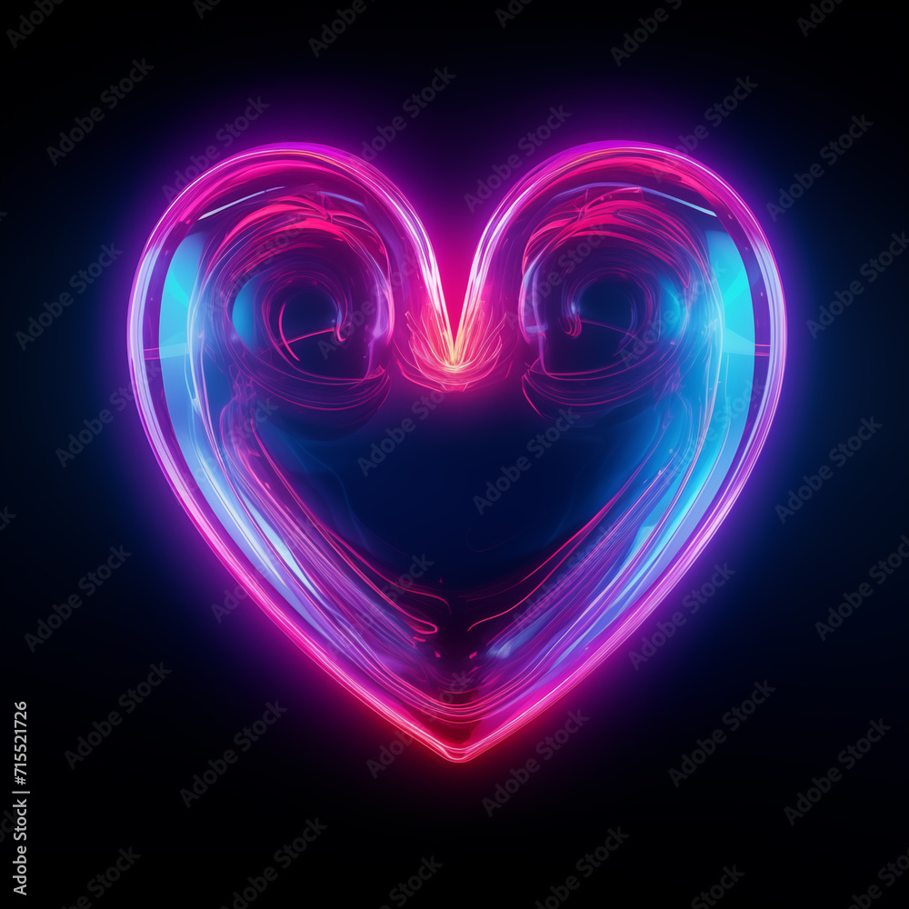 Heart as a symbol of love neon light, neon colors
