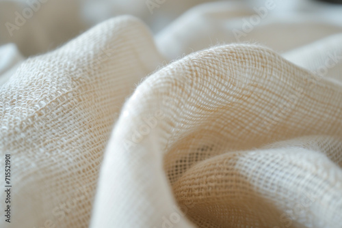 Soft White Textured Fabric Close-Up, Ideal for Backgrounds in Fashion and Interior Design Themes