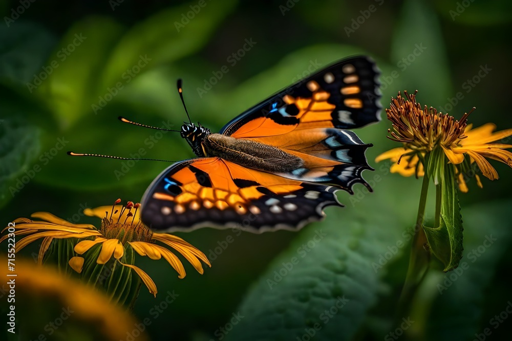 Sweet butterfly on flower in park. Sweet butterfly on flower in park.