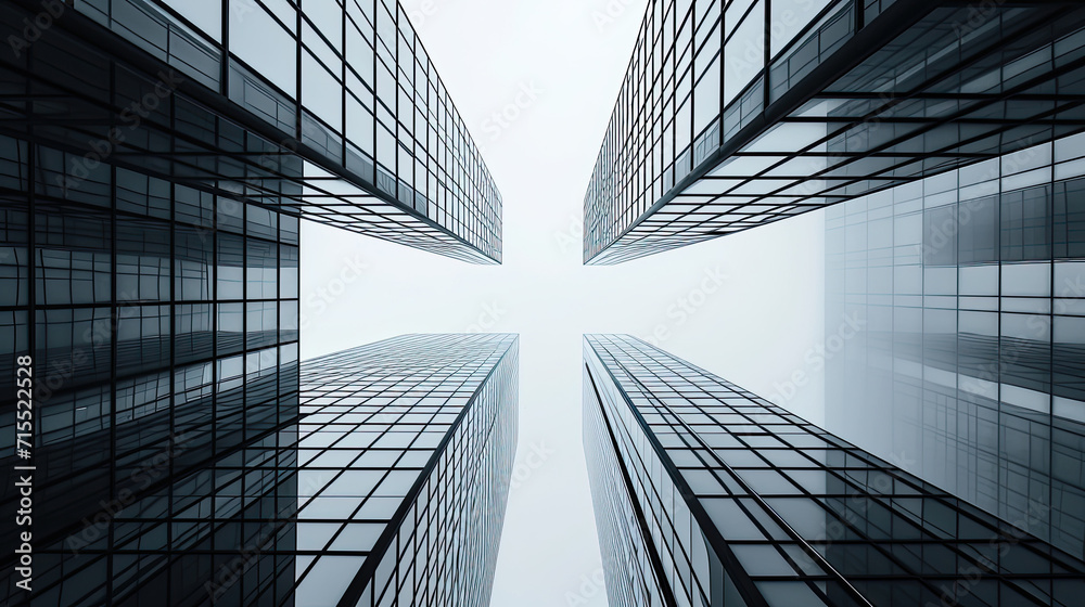 Fototapeta premium Modern office building. Architectural details of modern building. Business background