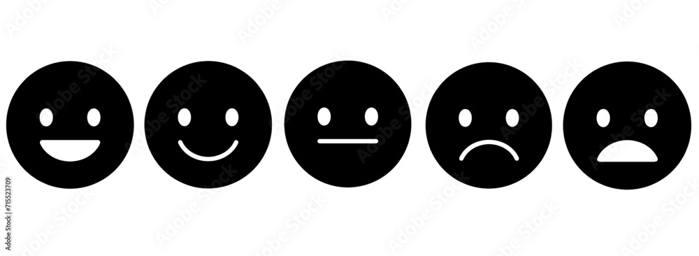 feedback emoticon customer review rating icon isolated on white and ...
