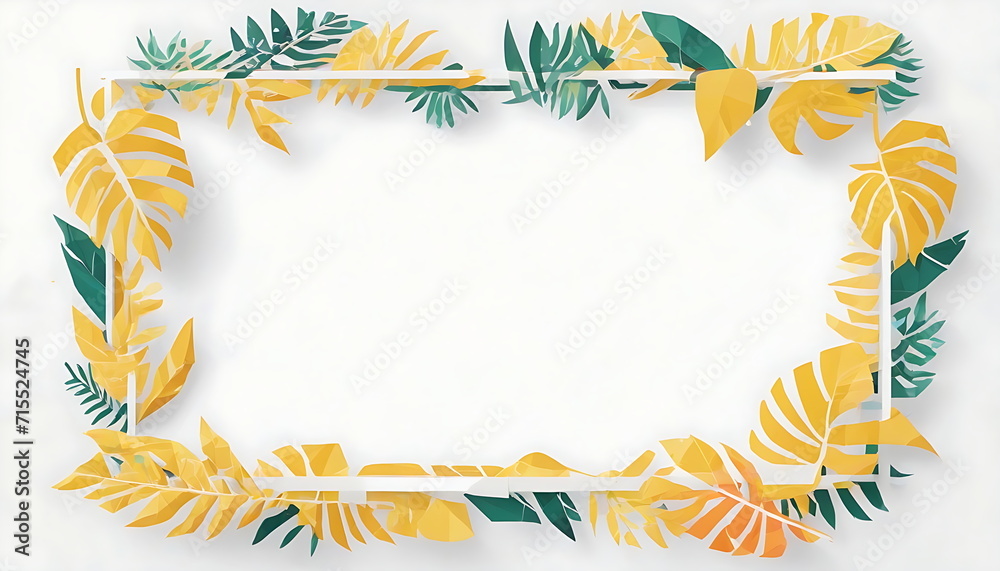 flat-minimalis-tropical-yellow-leaf-frame-and-white-background-no-text-with-border flat-minimalis-tropical-yellow-leaf-frame-and-white-background-no-text-with-border