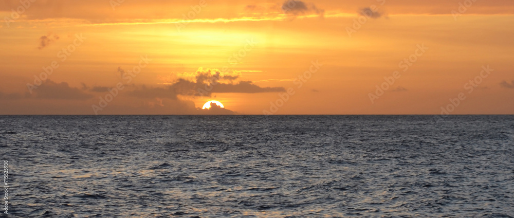 a beautiful sunset in the Caribbean Sea
