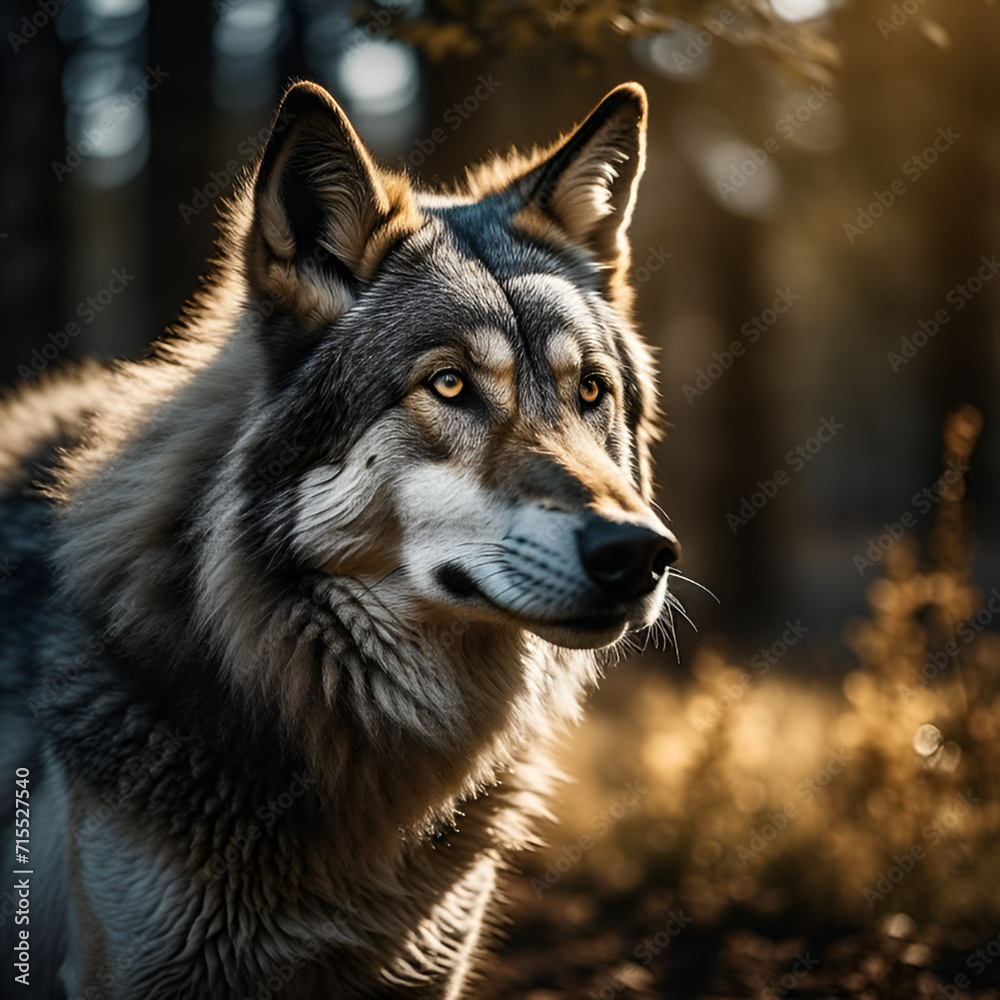 Fototapeta premium wolf in the woods