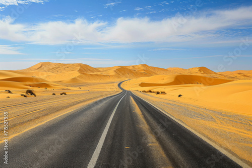 A road passing through the desert.