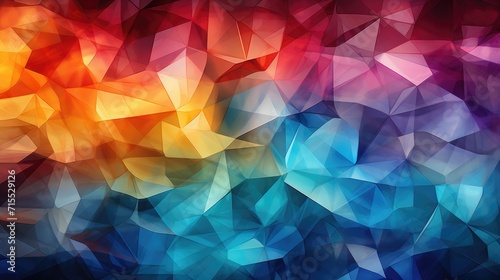 spectrum of colors in a mosaic of triangles for a vibrant geometric background