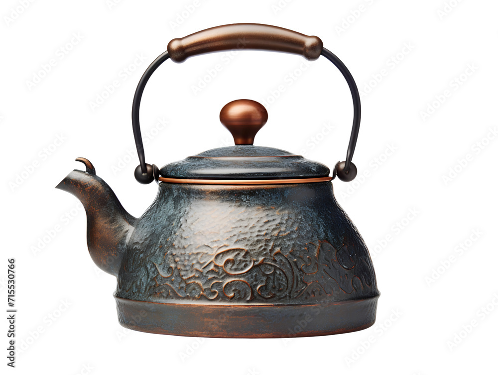 Metal Kettle, isolated on a transparent or white background