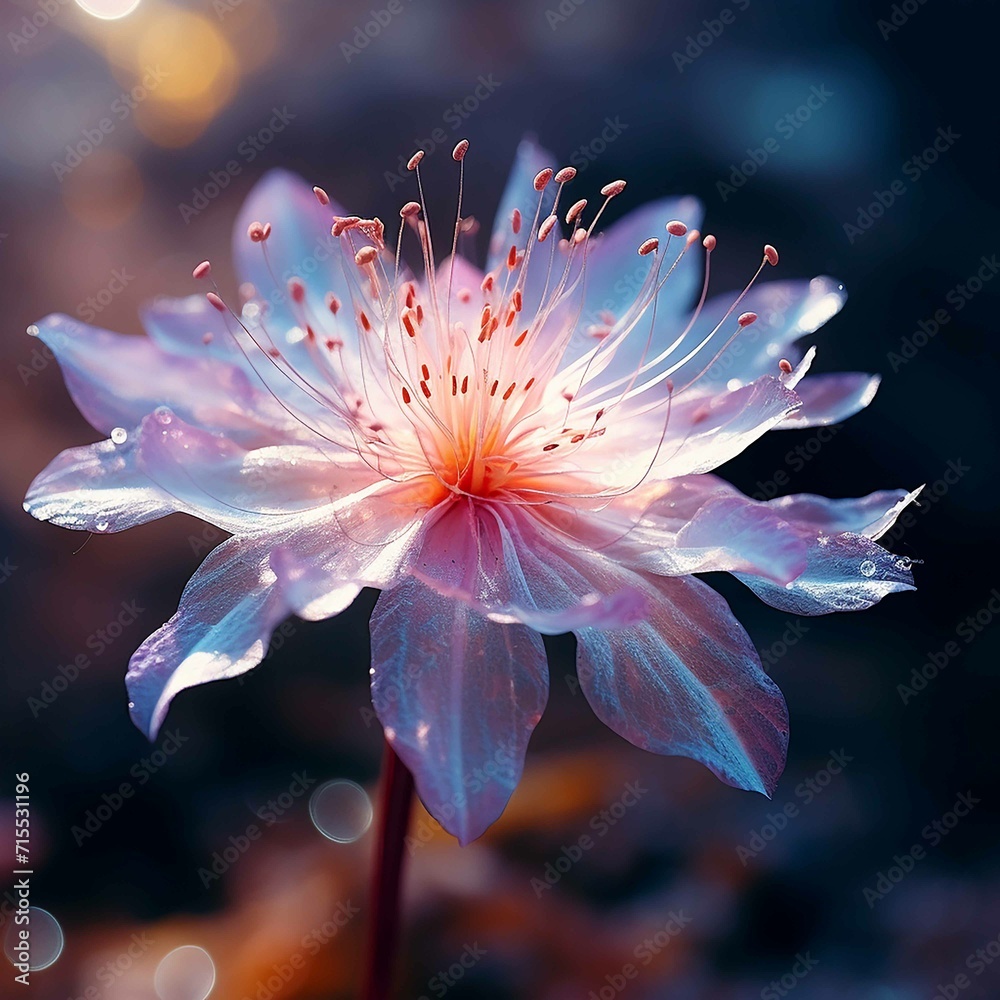 Close - up macro shot. A translucent pretty flower in the wild Close - up macro shot. A translucent pretty flower in the wild