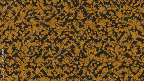 oriental damask gold pattern on a black background ideal for wallpaper