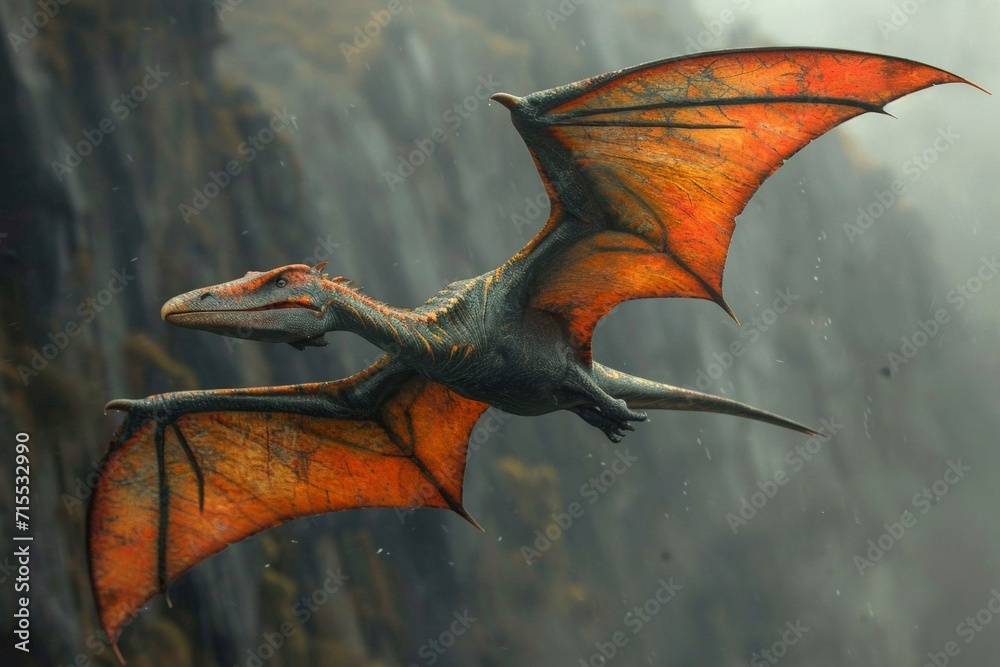 Naklejka premium Majestic dragon - a mythical, flying creature with a fearsome presence.
