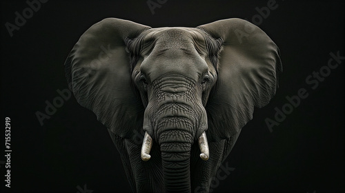 elephant closeup dark background wildlife safari nature 
