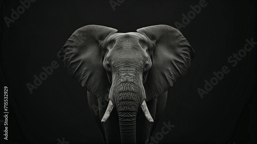 elephant closeup dark background wildlife safari nature  © SachiDesigns