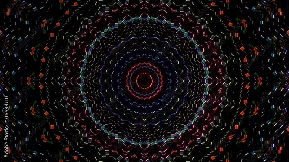 abstract lines colorful light shining round shape in center, Abstract background moving stripes and flashing with shining light