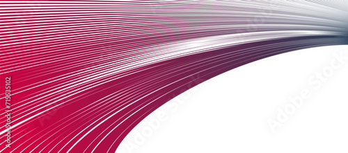Curvature of space vector abstract art background, 3D linear flow distorted shape, deformed fluid, chaos of space.