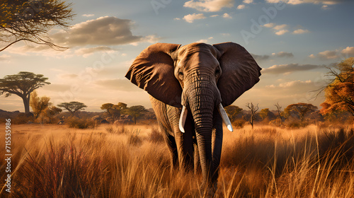 Elephant image hd Free Photo,, An elephant and a baby elephant are walking through a field 