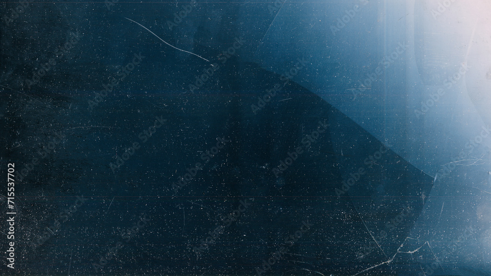 Broken screen. Distressed overlay. Blue glitch noise dust scratches damaged cracked display glass texture dark illustration abstract background. - obrazy, fototapety, plakaty 
