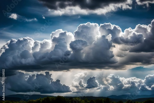 blue sky with clouds  Generated Ai