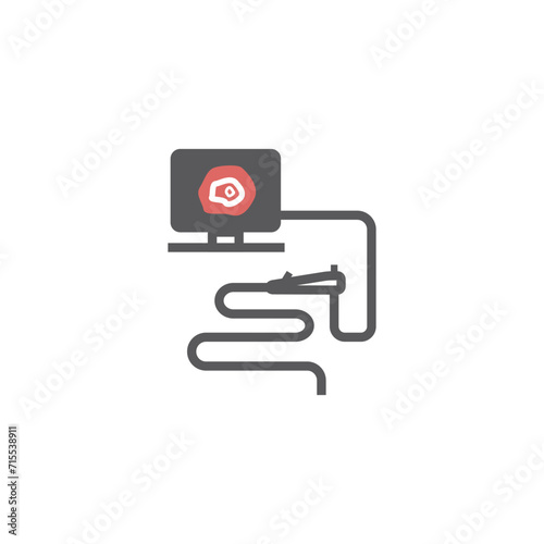 Colonoscopy flat icon. Vector illustration for websites.