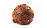 Chocolate ice cream scoop isolated