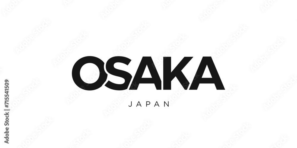 Obraz premium Osaka in the Japan emblem. The design features a geometric style, vector illustration with bold typography in a modern font. The graphic slogan lettering.