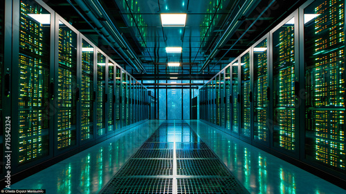 Data Center Connectivity: A glimpse into the high-tech world of data centers, showcasing networking, server racks, and technology infrastructure