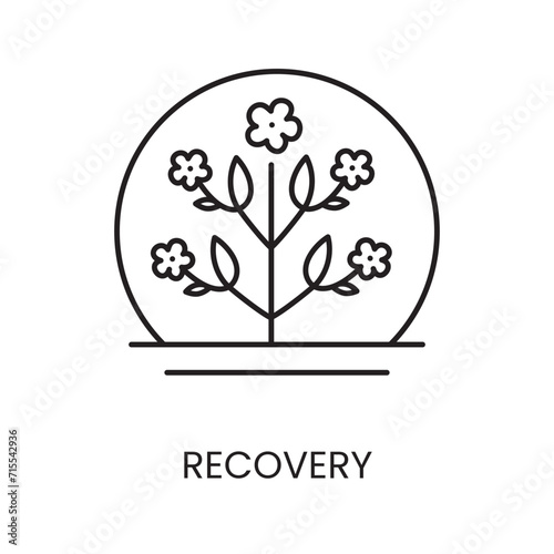 Recovery from cancer line icon vector malignant cancer disease