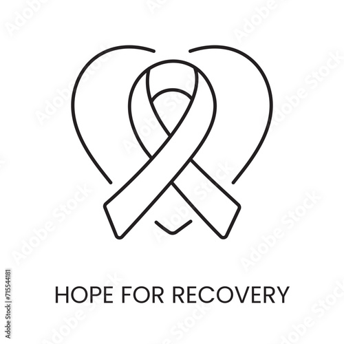 Hope for recovery of cancer patients line icon vector malignant oncological disease