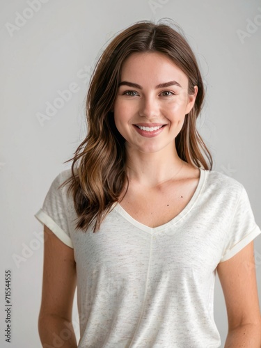 beautiful attractive brunette girl smiling