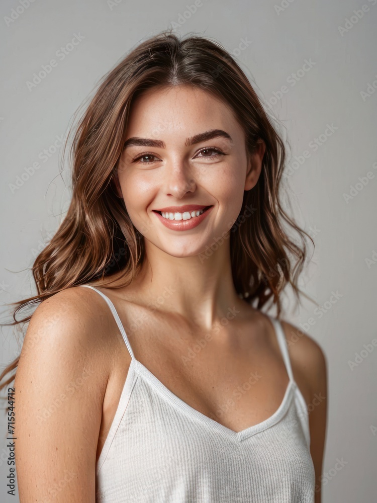 beautiful attractive brunette girl smiling beautiful attractive brunette girl smiling
