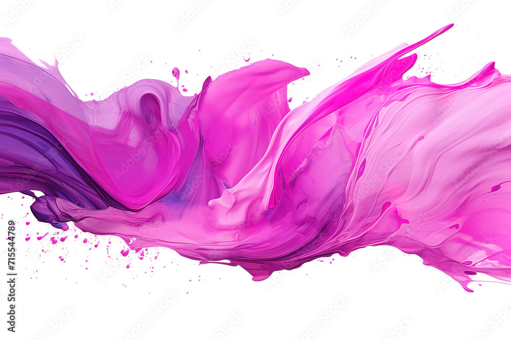 a pink abstract watercolor splashes background design wallpaper isolated on a Transparent background. Generative AI