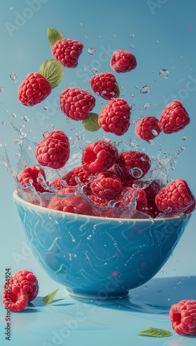 raspberries in a bowl